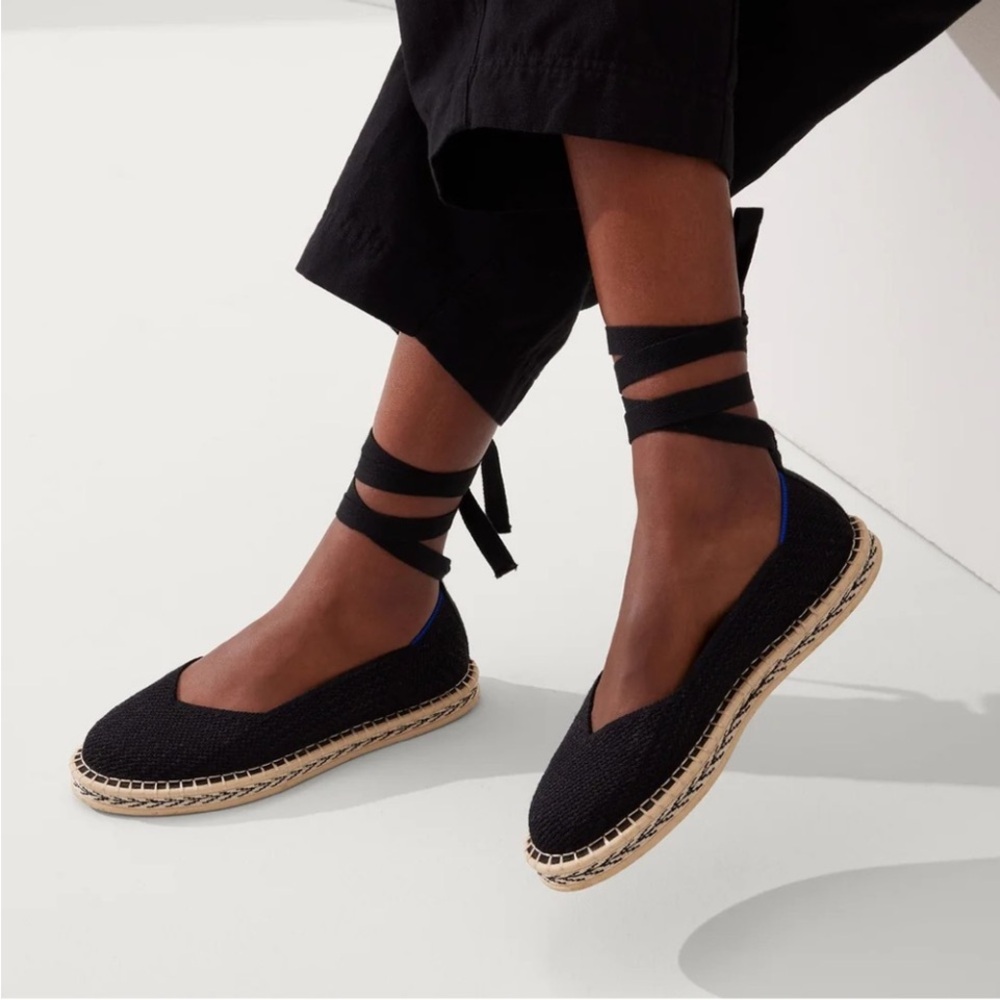 Rothy's Black and details in Blue Knit Sandals